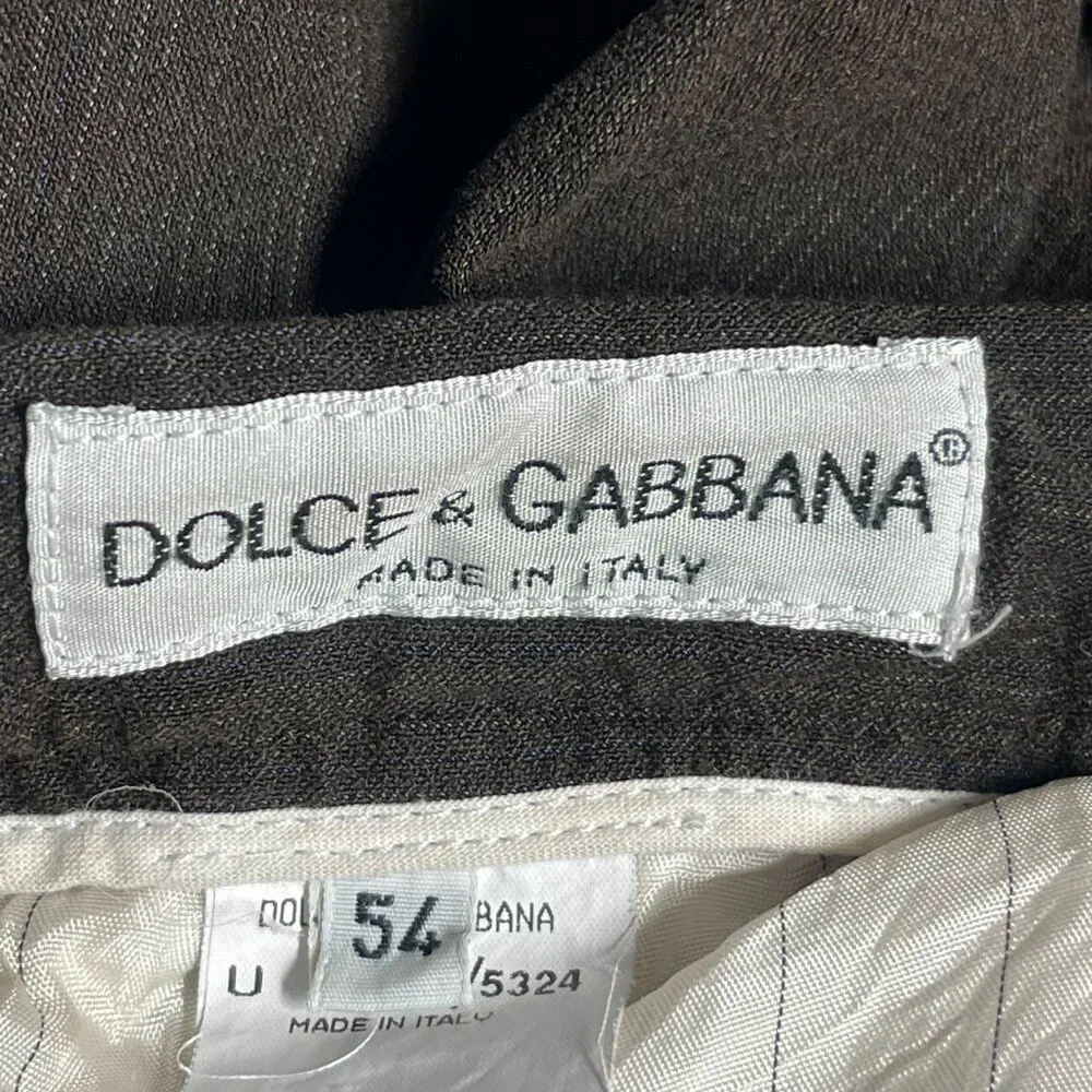 Dolce & Gabbana Men’s Dress Pants Size 54 Brown Wool Blend Made in Italy - Picture 2 of 9